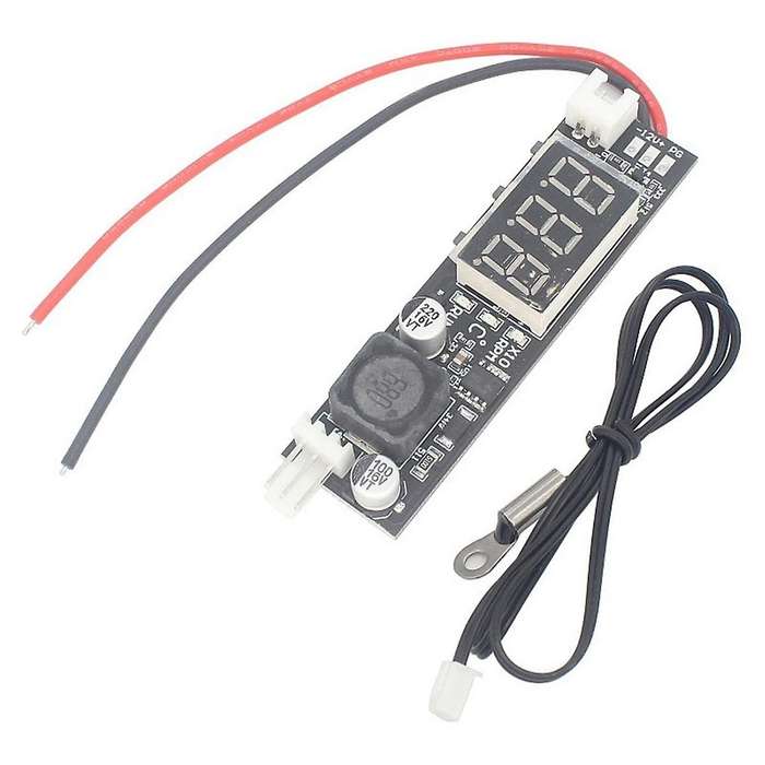 DC 12V PWM 2-3 Wire Fan Temperature Controller Speed Governor Display Module for PC Fan/Alarm, Ring