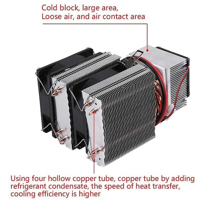 DC12V Refrigeration Cooling Air Cooling Radiator DIY Fridge Cooler System 20A 180W Semiconductor Min