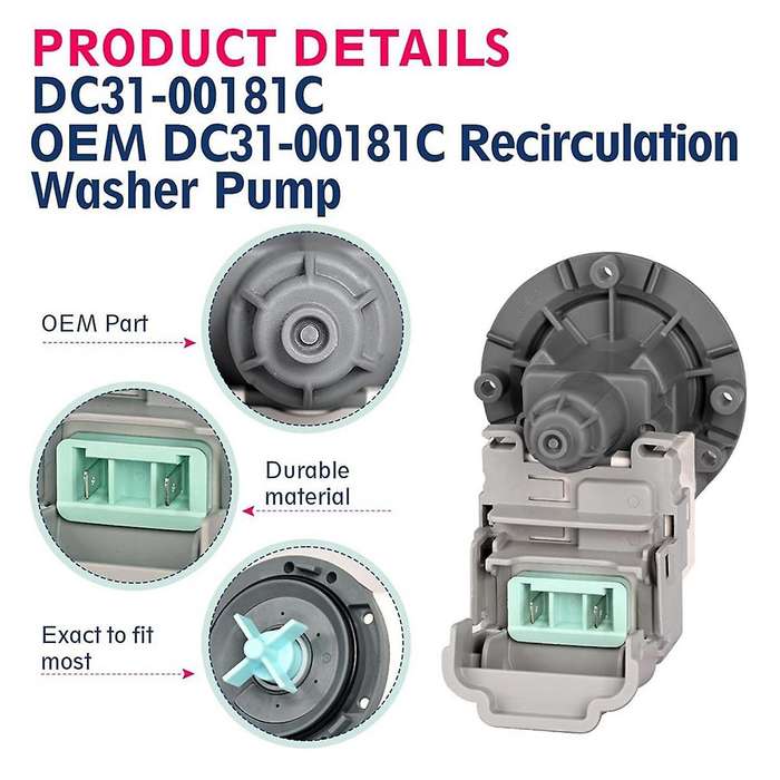 DC31-00181C Washer Pump Motor Replace DC31-00030E,00030J,30008F,DC96-01113G,AP6025315 for Recirculat
