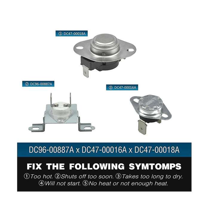 Dc96-00887a Dc47-00016a Dc47-00018a Dryer Thermal Fuse and Thermostat Kit Replacement Exact Fit