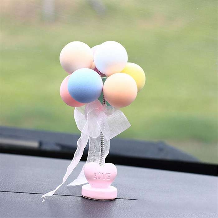 D-Dashboard Ornament, Balloon Bobblehead Car Dash Decor Car Interior Shaking Head Ornaments for Desk