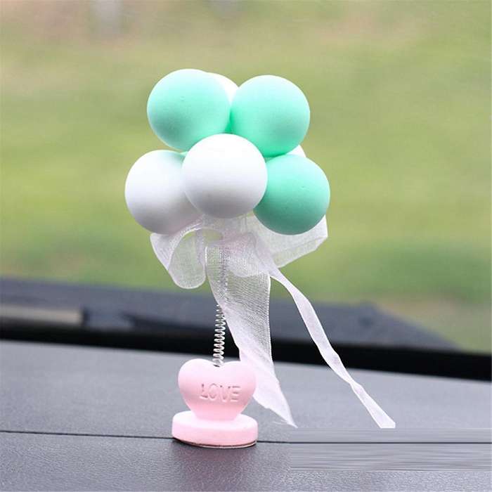 D-Dashboard Ornament, Balloon Bobblehead Car Dash Decor Car Interior Shaking Head Ornaments for Desk