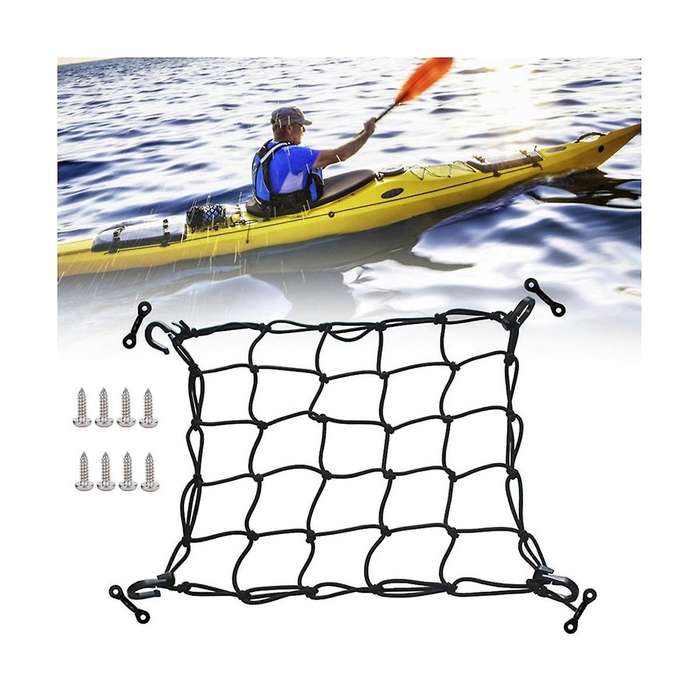 Deck Cargo Net with Lashing Hooks Heavy Duty Luggage Netting Mesh for Kayak Storage Truck Bed Fishin