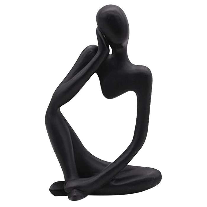 Decoration Resin Style Abstract Sculpture Mini Modern Statue Collection Black for Home Office Decora