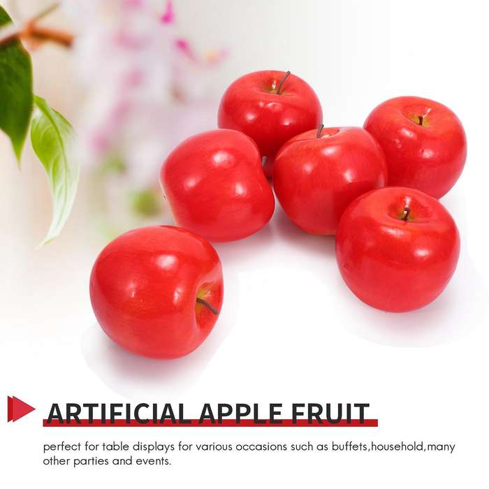 Decorative Artificial Plastic Fruits Imitation Home Decor 6pcs Red
