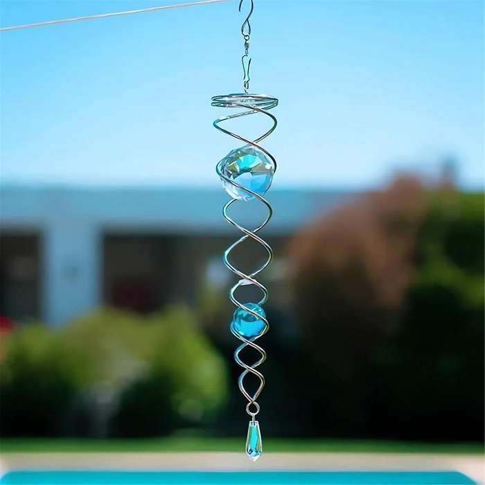 Decorative Spiral - 2024 New Gazing Ball Spiral Wind Spinner Stabilizer, Decorative Spiral Crystal