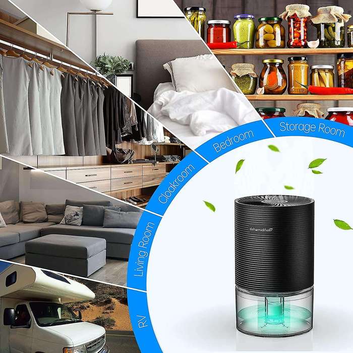 Dehumidifier for Damp Portable and Ultra Quiet Small Dehumidifier with Visual Water Tank for Basemen