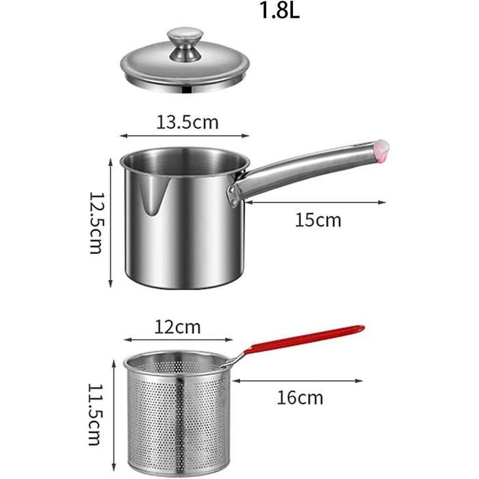 Deep Fryer Pot,small Fryer Pot,multipurpose Stainless Steel Baskets, Wear-resistant Pan,deep Fryer,