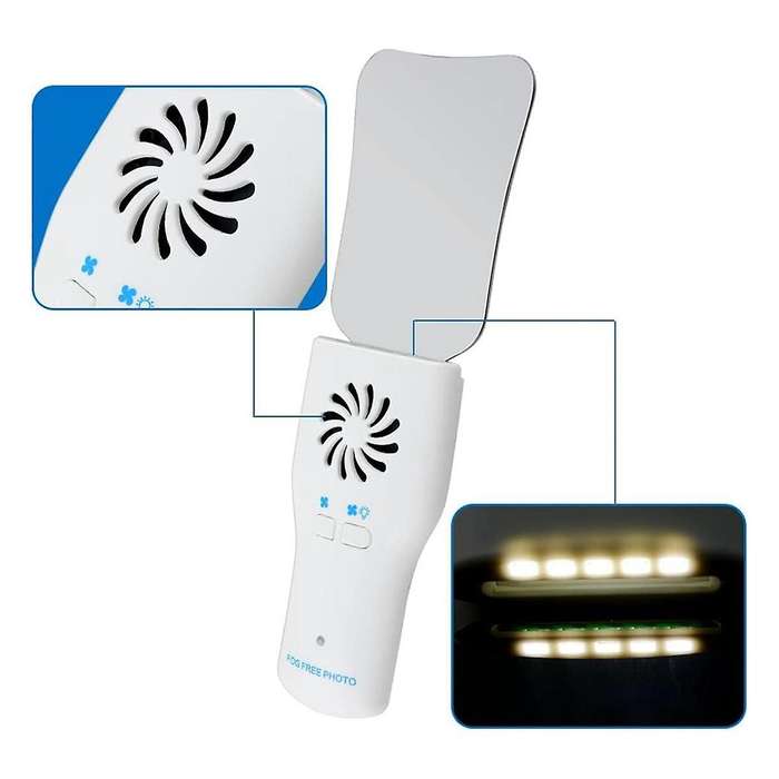 Dental Anti-Fog Mirrors Set Fog Free Intraoral Photography Stainless Steel Mirror with LED Light Ort