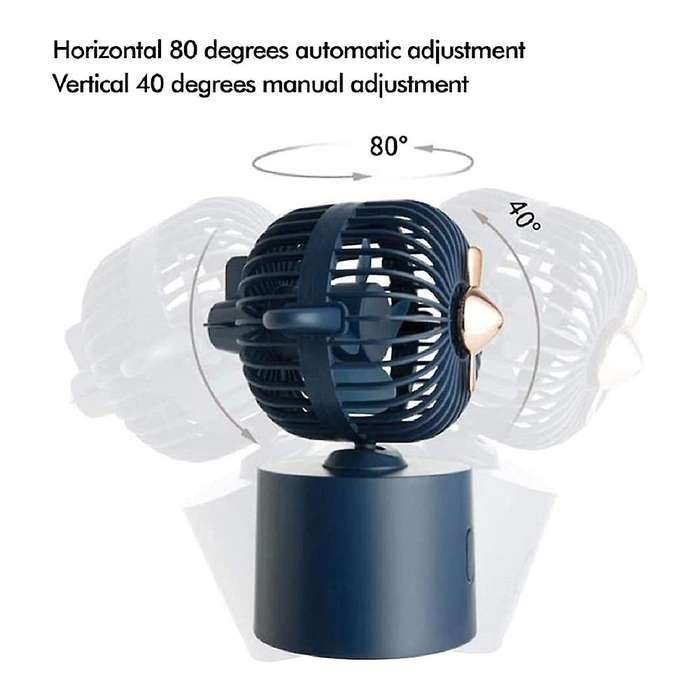 Desk Fan, USB Fan Rechargeable, Automatic Rotating Table Fan, Mini Cooling Fan Desk Fan Allow Multi-