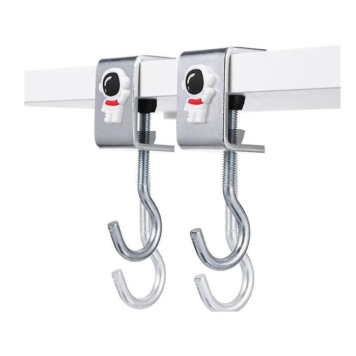 Desk Bag Hook,2 Pcs Nail Free Storage Hook, Space Organizer Headset Stand, Under Desk Hook Mount, St