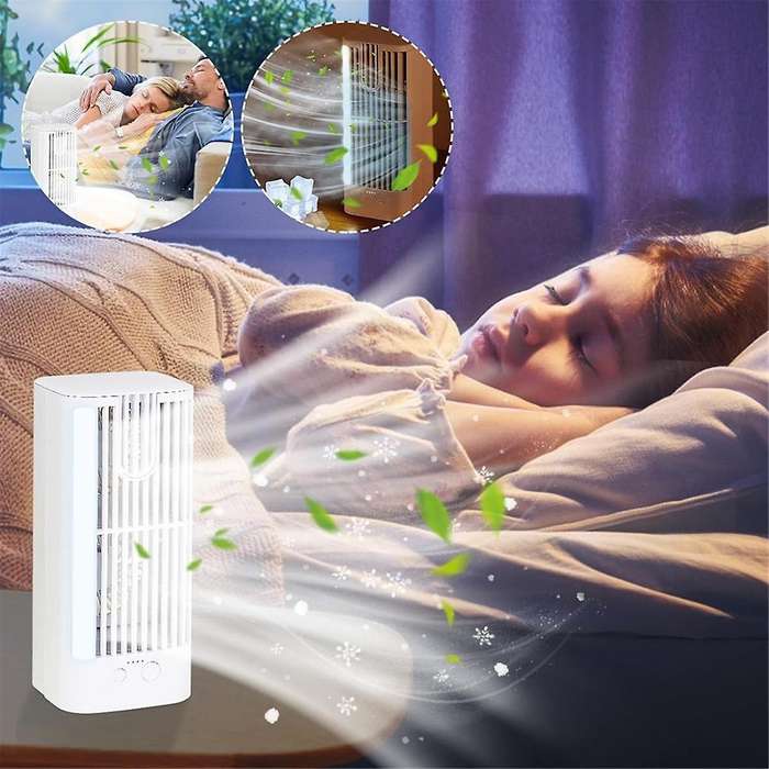 Desktop Air Conditioning Fan, Air Conditioning Fan with Light Suitable for Home Office Bedroom, Air