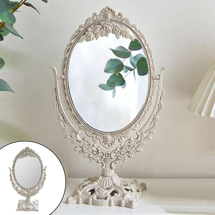 Desktop Mirror Vanity 360 Swivel Cosmetic Makeup Mirror with Stand Mirror
