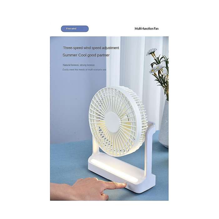 Desktop Small Fan Rotating Shaking Head Wall Hanging Ceiling Fan Night Light Portable Mini Table Fa