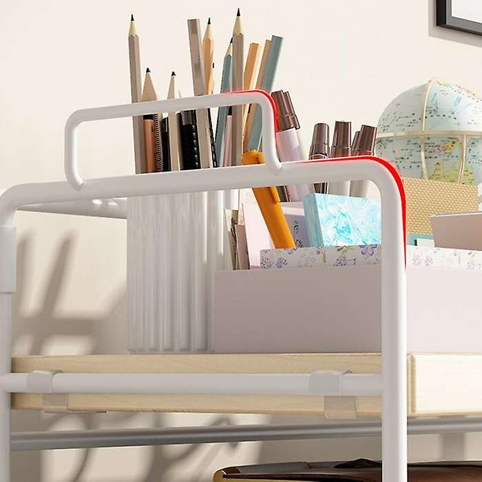 Desktop Shelf Bookcase Desk Office Table Multilayered All Black