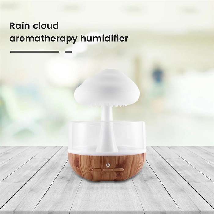 Desktop Rain Cloud Humidifier Relax Aromatherapy Lamp Usb Rain Sound Diffuser 280ml Colorful Night