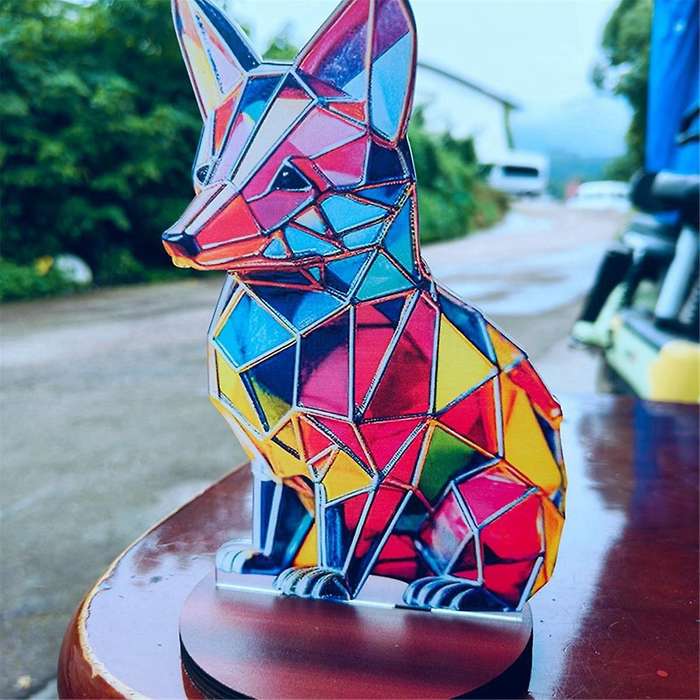 Desktop Ornament Double Sided Multicolor Decoration, Lion