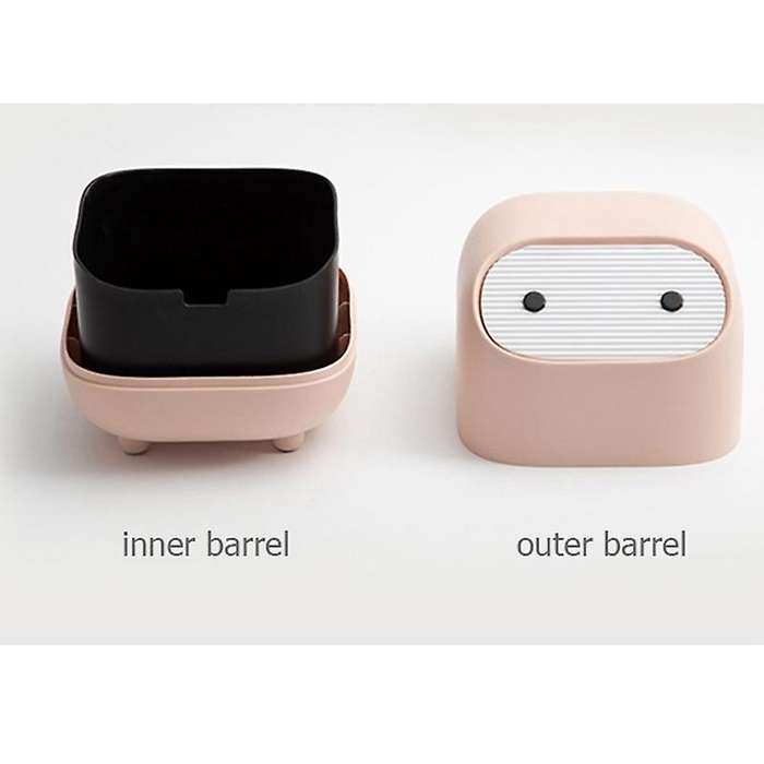 Desktop Trash Can Bedroom Bedside Storage with Lid Mini Press Household Table Coffee Table Small Pa