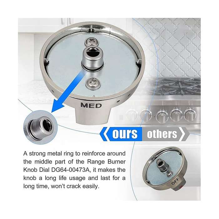 Dg64-00473a Top Burner Dial Knobs for Range Oven Gas Range Replacement Nx58f5700ws Nx58h5600ss Nx58
