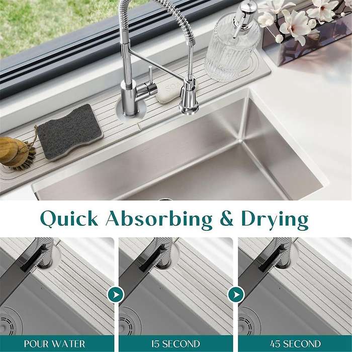 Diatom Mud Water-Absorbing Quick-Drying Hard Mat for Kitchen Bathroom Sink Faucet Mat