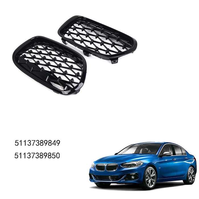 Diamond Grille Front Kidney Grille Grill Replacement for 1 Series F52 Sedan 2016-2021 51137389849 51