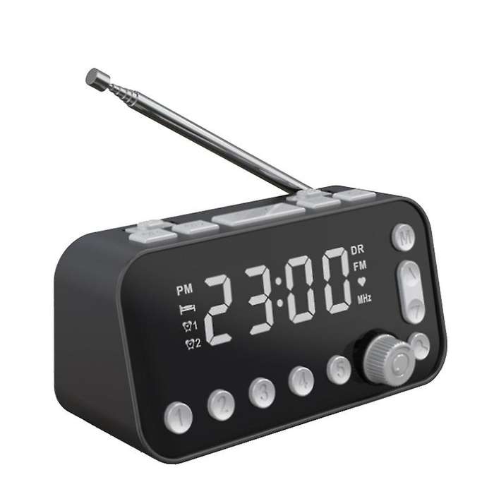 Digital Alarm Clock DAB FM Alarm Clock Radio, Dual USB Charging Port LCD Display Backlight Adjustabl