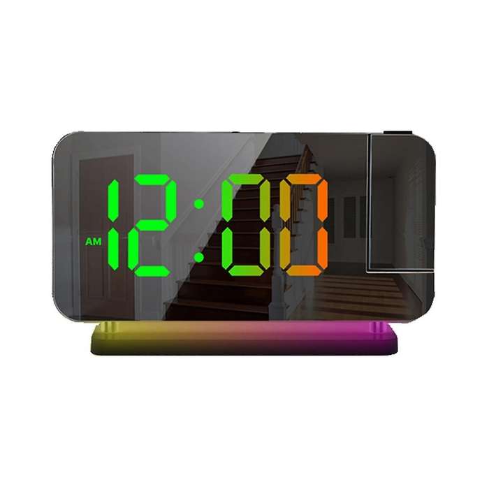Digital Alarm Clock Desk Dimmable Electronic Clock Rgb Colorful Projection Alarm Clock Usb Electroni
