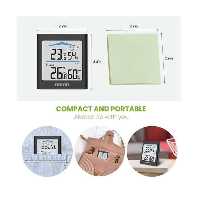 Digital Lcd Weather Station Indoor Outdoor Trend Hygrometer Thermometer Wireless Remote Sensor Moti