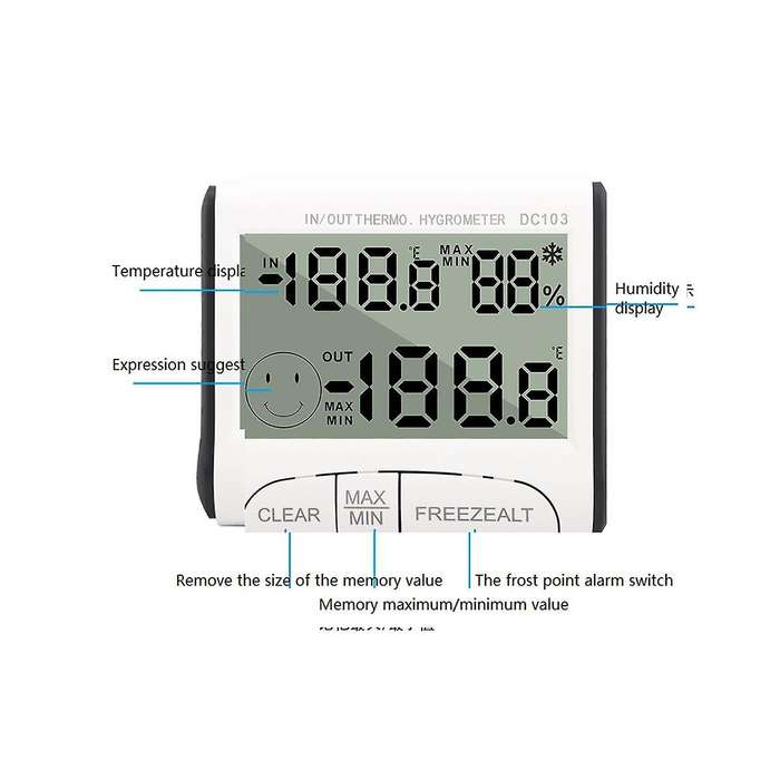 Digital Lcd Thermometer Hygrometer Indoor Mini Temperature Humidity Meter Sensor with Probe Frost A
