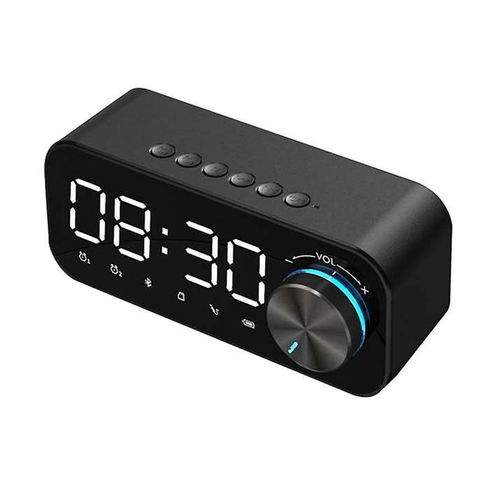 Digital Mirror Alarm Clock LED Display Music Player Radio Table Clock Outdoor Wireless Bluetooth Spe