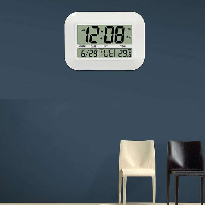Digital Wall Clock Battery Operated Simple Large Temperature Calendar Date Day for Home Office