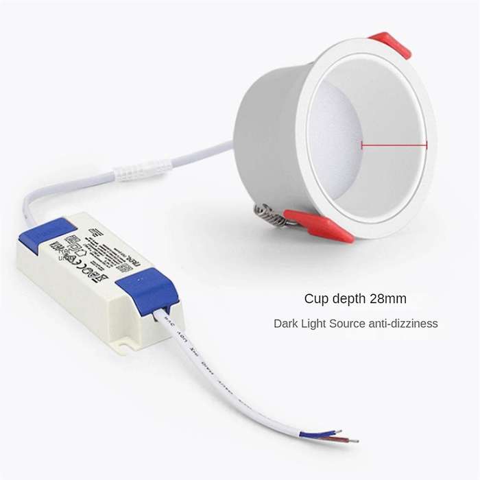 Dimmable Recessed Anti-Glare LED Downlights 5W Ceiling Lamps Spot Lights AC85-265V Warm White 3000K