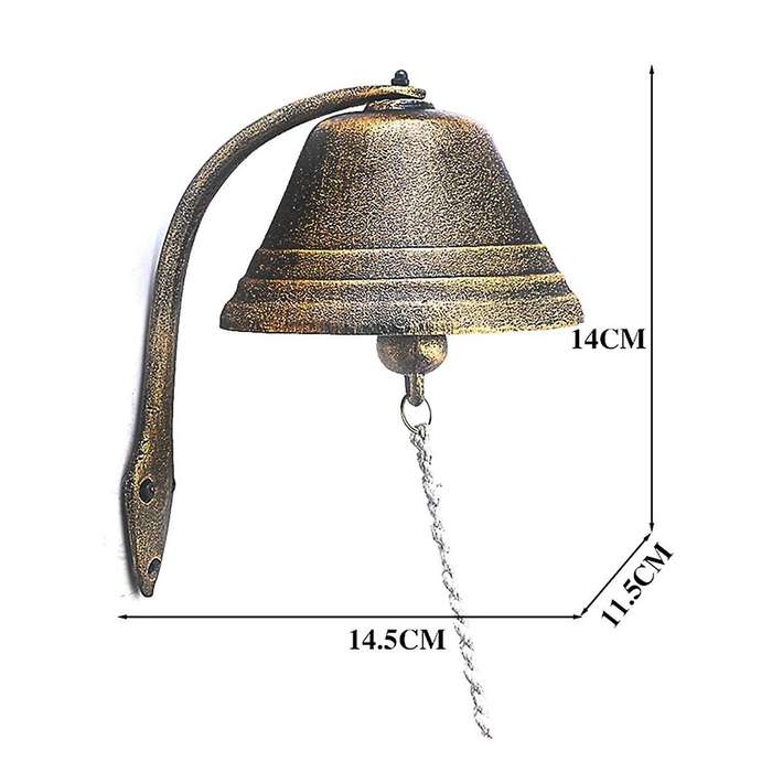 Dinner Bell for Outside Or Inside Vintage Design Doorbell Garden Knocker Rustic Welcome Entrance Wal