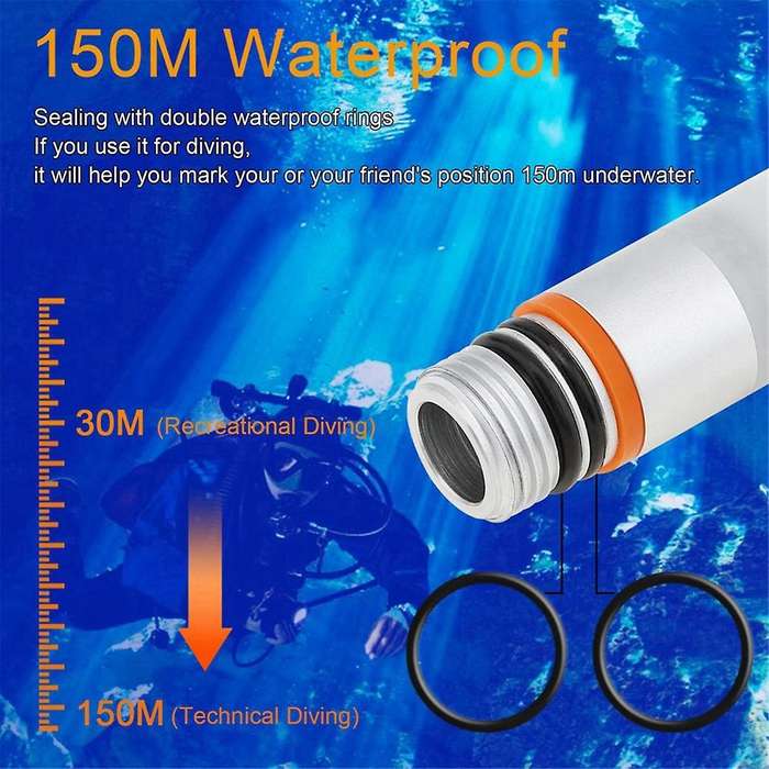 Dive Strobe Beacon Diving Signal Light Mini Underwater 150M Scuba Tank Light LED Night Dive Flashing