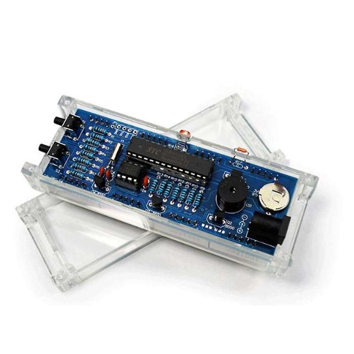 DIY Digital Clock Kit 4 Digit LED Electronic Clock Kit Large Screen with Transparent Case LED Green