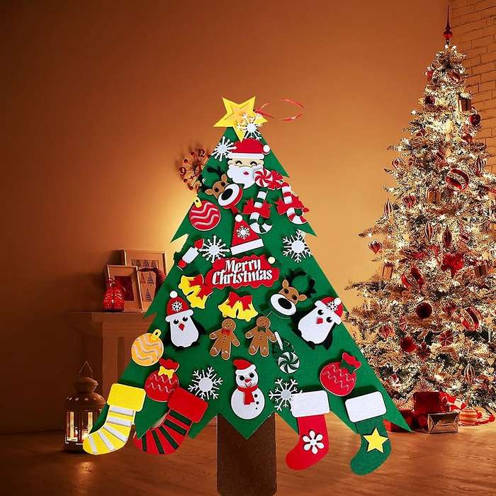 Diy Felt with Detachable Ornaments Wall Hanging Home Door For