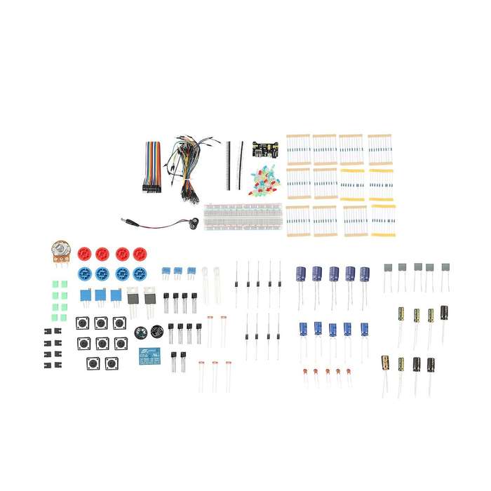 DIY Electronics Basic Kit Breadboard,Jumper Wires,Resistors,Buzzer Set for R3 256