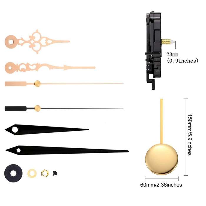 DIY Quartz Pendulum Clock Movement Mechanism Clock Kit with 2 Pairs Different Hands Wall Clock Repa