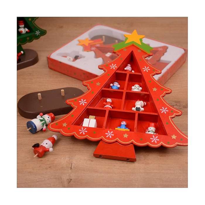 Diy Wooden Christmas Trees Window Shop Mall Desktop Display Props Ornament Holiday Gifts Decorations