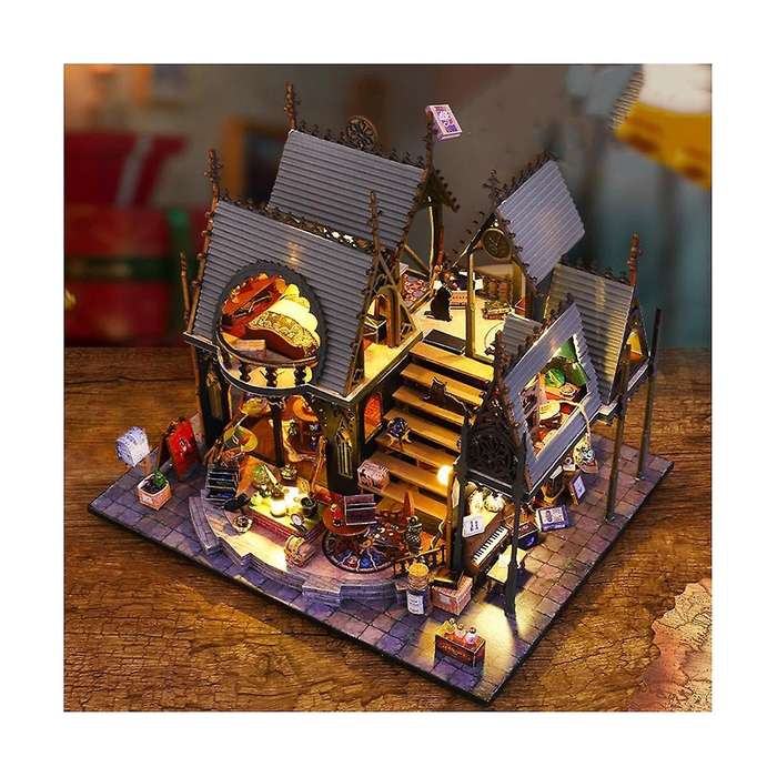 Diy Wooden Room Nook Kit, 3d Wooden Puzzle Bookend for Bookshelf Decor, with Light Diy Model Kits F