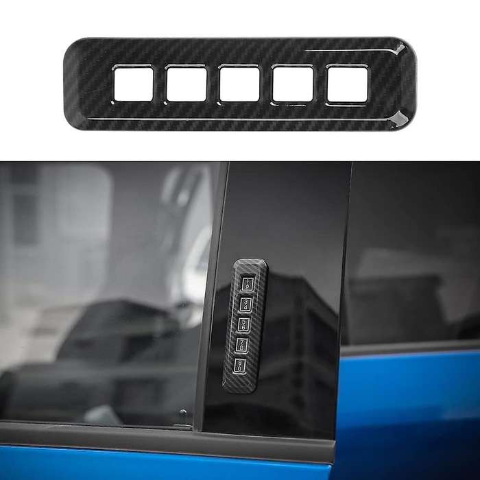 Door Carbon Fiber Password Lock Panel Trim Cover, Button Keyboard Trim Strip for 2015-2020
