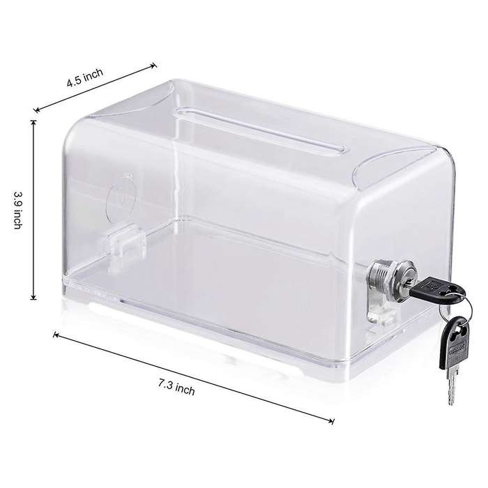 Donation Suggestion Box with Lock, Ballot Box,Suggestion Box for Fundraising, Donation, Tip Jars, Ra