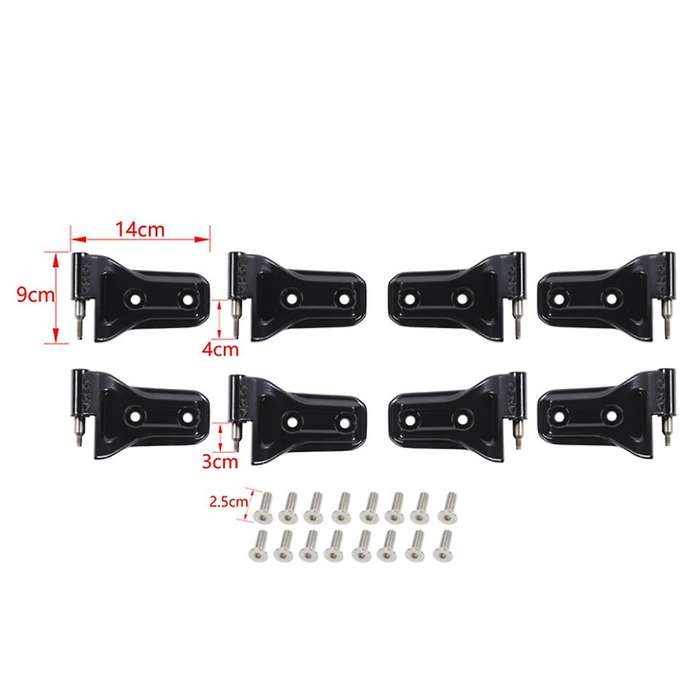 Door Hinge Kit, 8PCS Front Door Rear Door Hinges for Wrangler JL 4-Door 2018-2022 JT 2020-2022 ,Blac