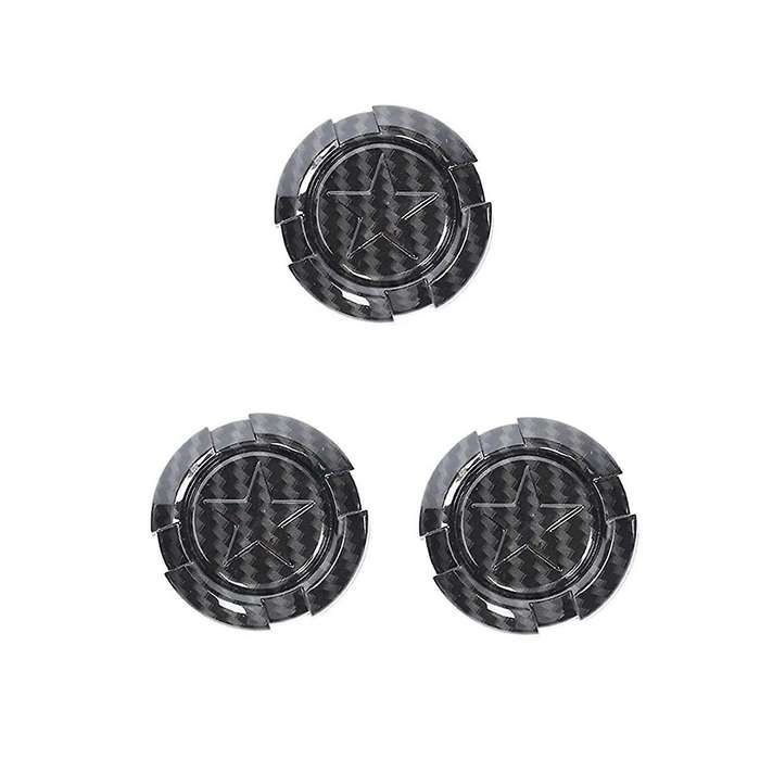 Door Key Jack Trim Cover Pentagram for 1997-2022 Wrangler TJ JK JL & JT Carbon Fiber