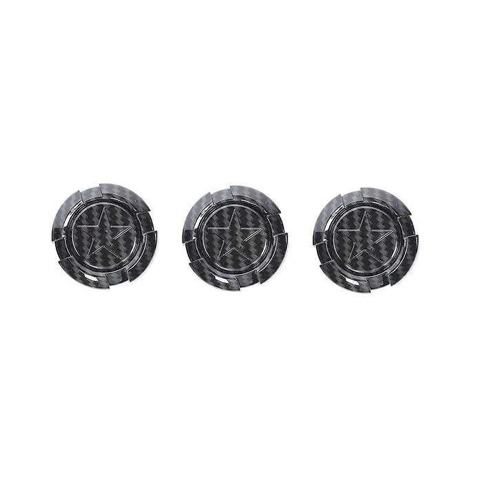 Door Key Jack Trim Cover Pentagram for 1997-2022 Wrangler TJ JK JL & JT Carbon Fiber