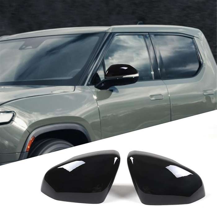 Door Rear View Mirror Cover Cap for R1T R1S 2022 2023, ABS Side View Mirror Cover Protective Trim (G