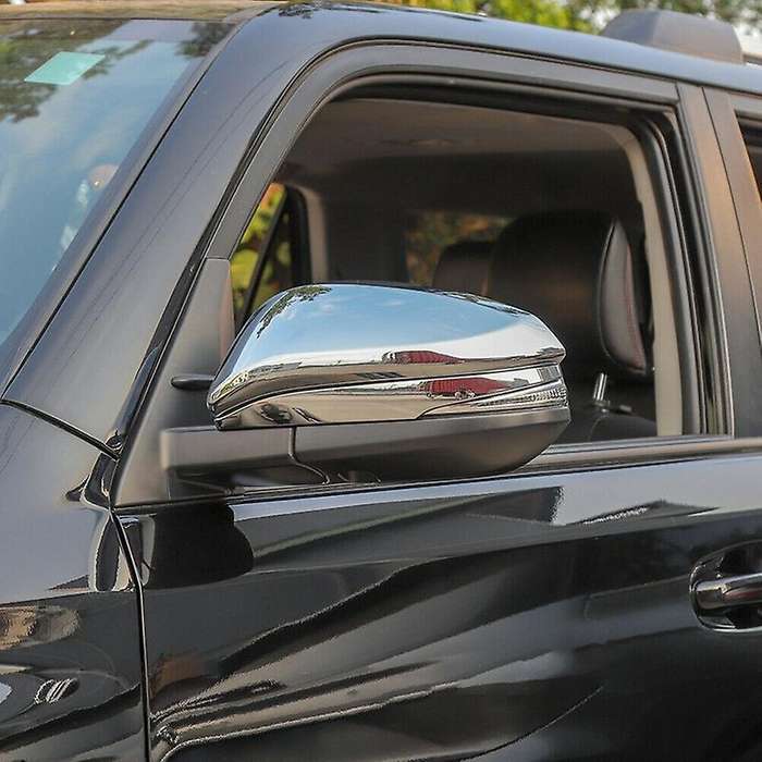 Door Side Rearview Mirror Cover Trim ABS for 4Runner 2017-2020 2014-2019, Silver
