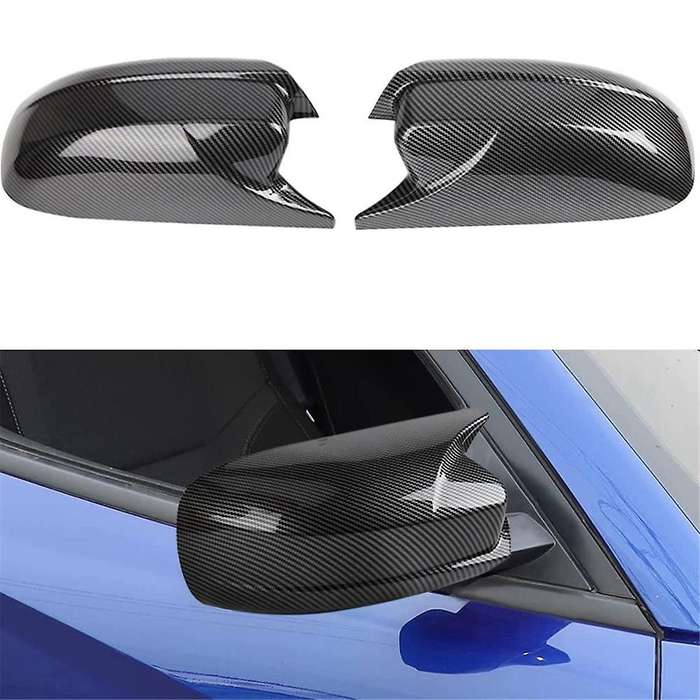 Door Side Rearview Mirror Cover Trim Horn Style Exterior Accessories for Charger 2011-2023 Carbon Fi