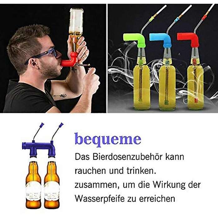 Double Beer Snorkel,beer ,drink Beer Funnel,beer Wine Dispenser with Cleaning Brush,for Beer Can Be