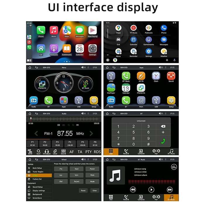 Double Din Car Stereo Carplay & Android Auto, 7 Inch Rgb Car Radio Touchscreen Bluetooth, Car Audio